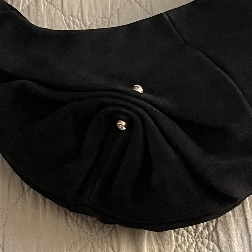 YVES SAINT LAURENT Mombasa hobo bag in black suede w/ Diamond studs & Ruching - Picture 2 of 16